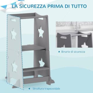 Scala Montessori Convertibile in Set Tavolo e Sedi