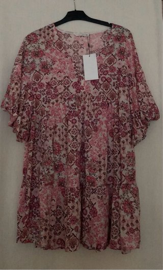 Vestido Zara fluido estampado floral talla S