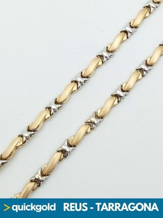 035-688 GARGANTILLA ORO BICOLOR DE 18K ONDAS
