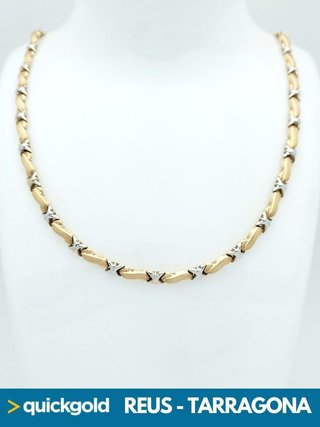 035-688 GARGANTILLA ORO BICOLOR DE 18K ONDAS