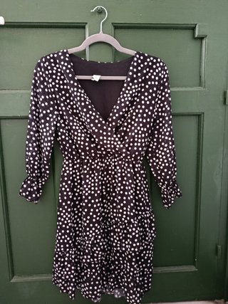 Vestido lunares negro y blanco talla S