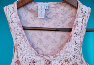 Top Camiseta T 36 XS SP rosa flores Green Coast