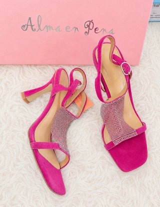 Sandalias Alma en Pena rosas y plateadas
