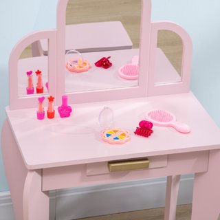 Tavolo per Trucco per Bambine 3-6 Anni con Sgabell