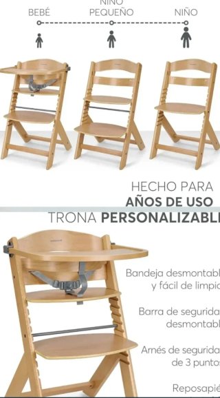 Trona evolutiva madera bebé