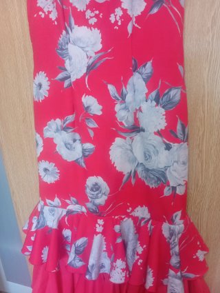 Vestido Flamenca Volantes Flores Talla Única