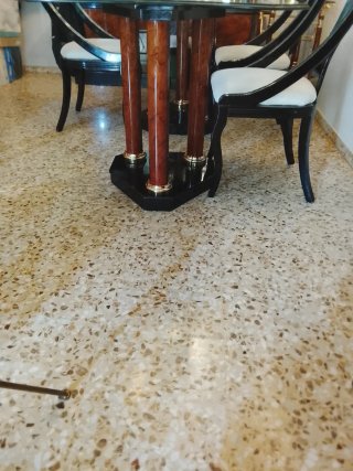 Mesa de comedor cristal y madera