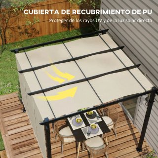 Cenador 3x3m con Techo Deslizante