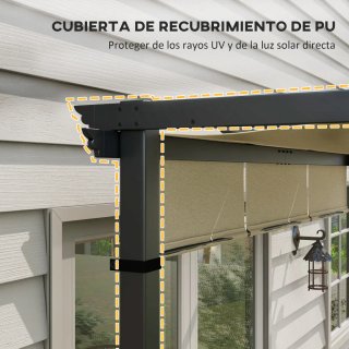 Cenador 3x3m con Techo Deslizante
