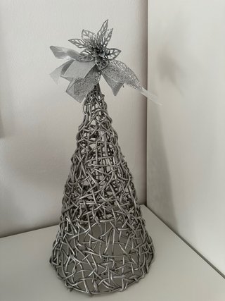Alberello argento decorativo intrecciato