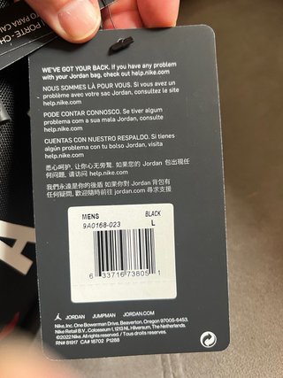 Bolsa Deporte Jordan Negra macuto nueva