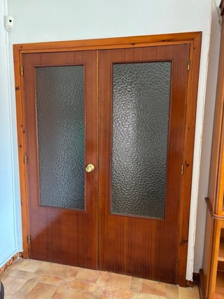 Puerta de salón doble con cristal