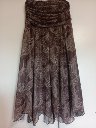 Falda Boho Marrón Estampada Talla M