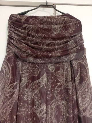 Falda Boho Marrón Estampada Talla M