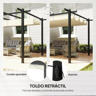 Pérgola 4x3m Techo Retráctil
