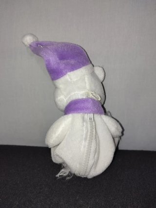 Orsetto peluche bianco con cappello viola Milka