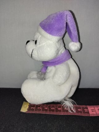 Orsetto peluche bianco con cappello viola Milka