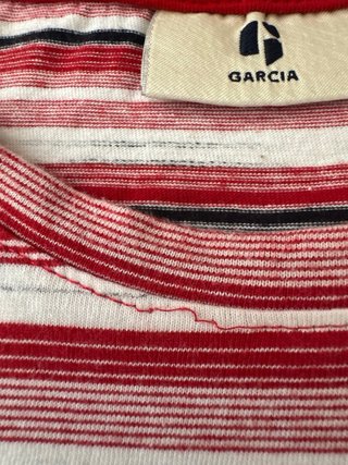 T-shirt Garcia uomo taglia M righe rosse