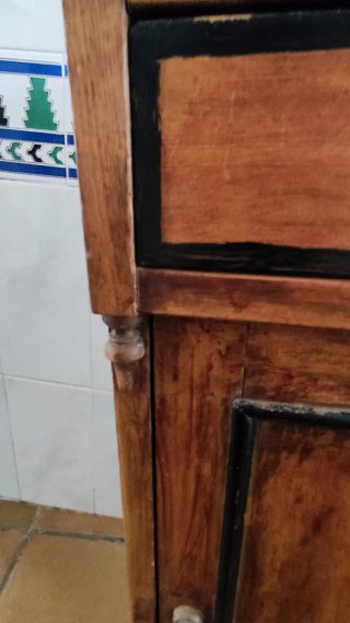 Mesilla auxiliar muy antigua madera mármol