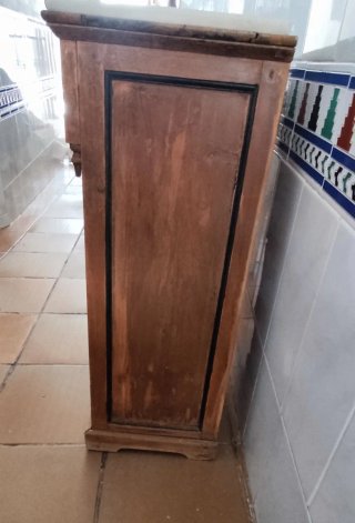 Mesilla auxiliar muy antigua madera mármol