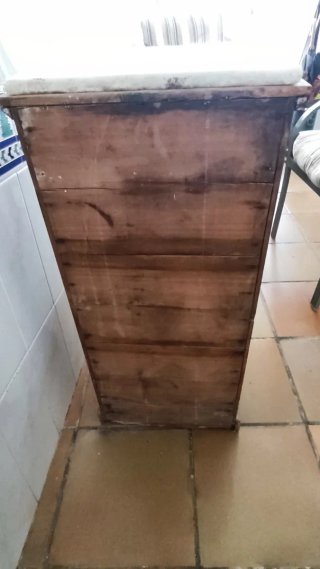Mesilla auxiliar muy antigua madera mármol