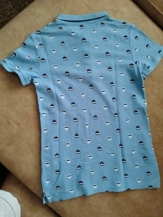 Polo niño azul estampado barcos talla 13-14