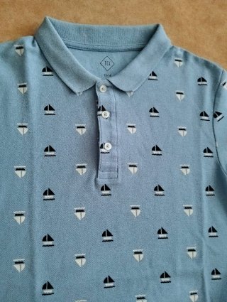 Polo niño azul estampado barcos talla 13-14