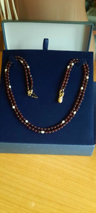 Collar Granate y Perlas