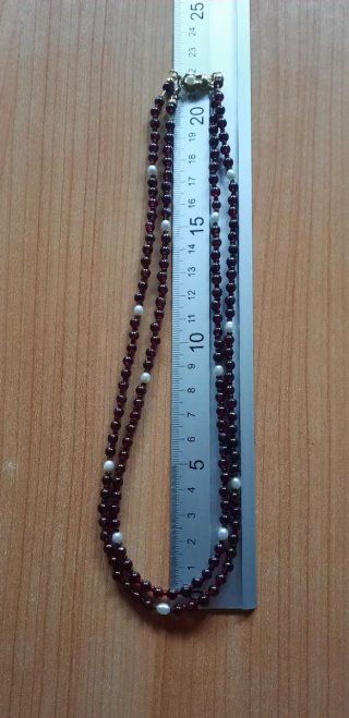 Collar Granate y Perlas