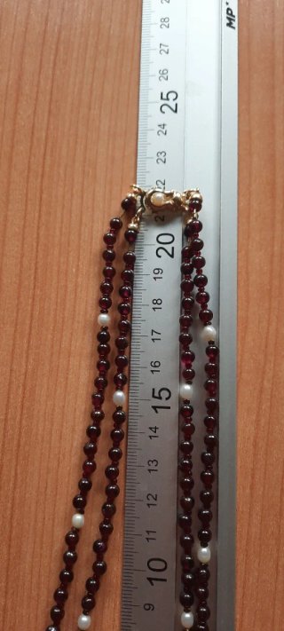 Collar Granate y Perlas
