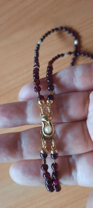Collar Granate y Perlas