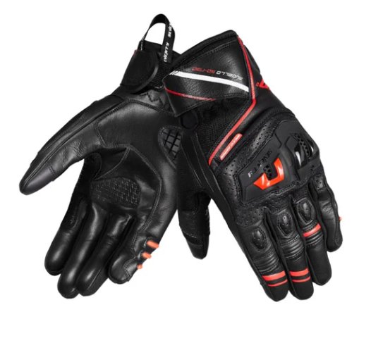 Guantes Moto Verano Protecciones Negro/Rojo