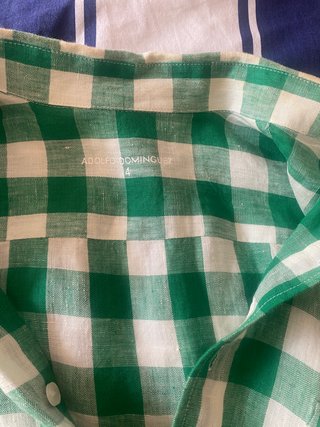 Camisa Adolfo Domínguez cuadros Lino Talla L