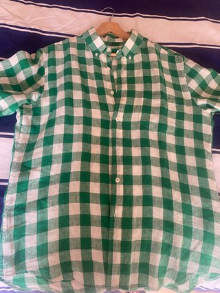 Camisa Adolfo Domínguez cuadros Lino Talla L