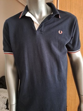 Polo Fred Perry Negro Naranja Original