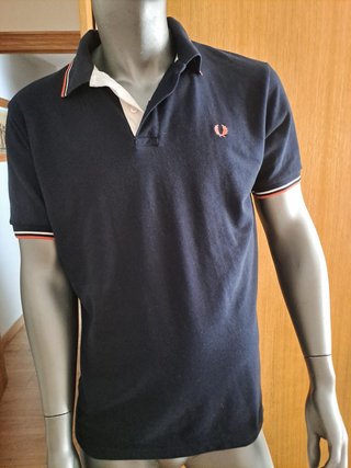 Polo Fred Perry Negro Naranja Original
