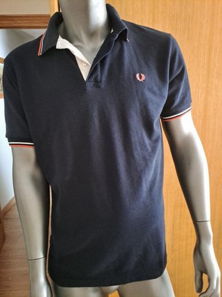 Polo Fred Perry Negro Naranja Original