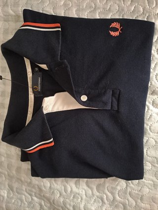 Polo Fred Perry Negro Naranja Original