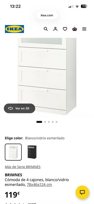 Cómoda blanca de madera