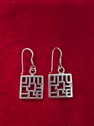 Pendientes Plata 925 Ley Cuadrados