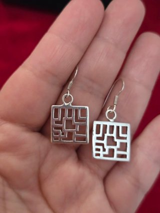Pendientes Plata 925 Ley Cuadrados