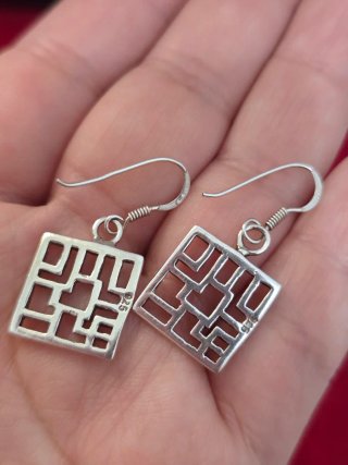 Pendientes Plata 925 Ley Cuadrados