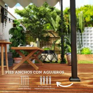 Pérgola de Pared 3x2m con Toldo Retráctil