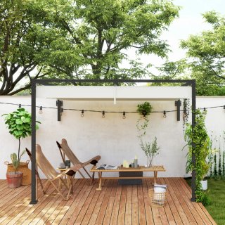 Pérgola de Pared 3x2m con Toldo Retráctil