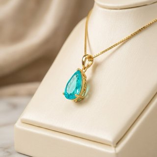 Collar Gota Turmalina Paraiba Hecho a Mano