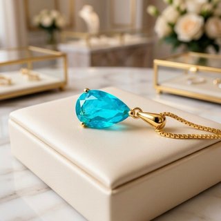 Collar Gota Turmalina Paraiba Hecho a Mano