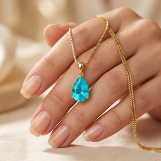 Collar Gota Turmalina Paraiba Hecho a Mano
