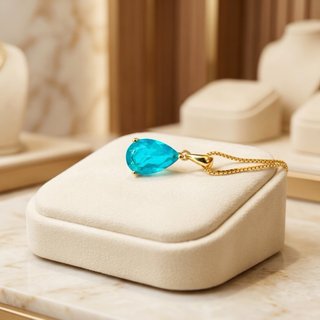 Collar Gota Turmalina Paraiba Hecho a Mano