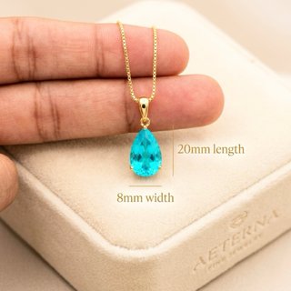 Collar Gota Turmalina Paraiba Hecho a Mano