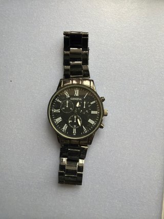 Reloj Geneva Negro y Plateado